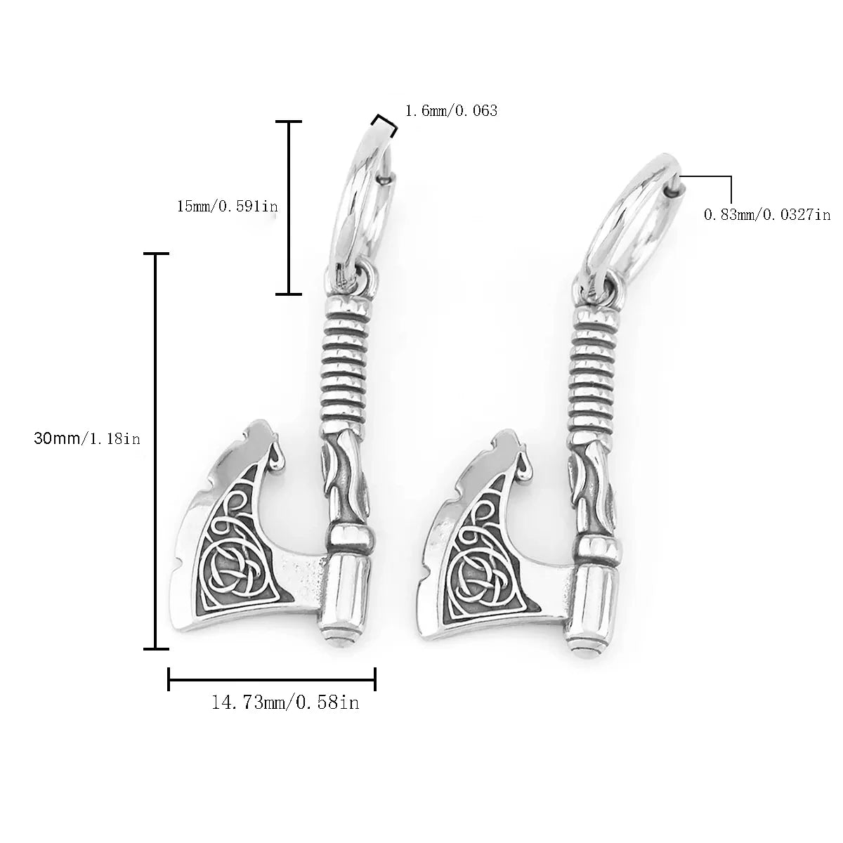 Viking Axe Rune Earrings