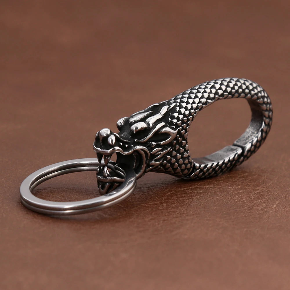 Viking Dragon Head Keychain