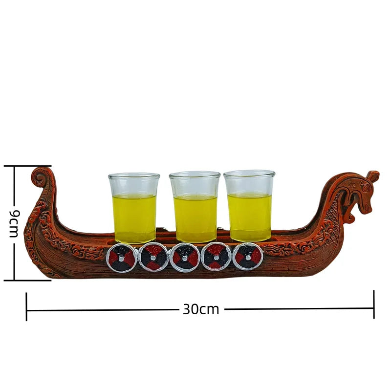 Viking Dragon Longship Shot Glass Set