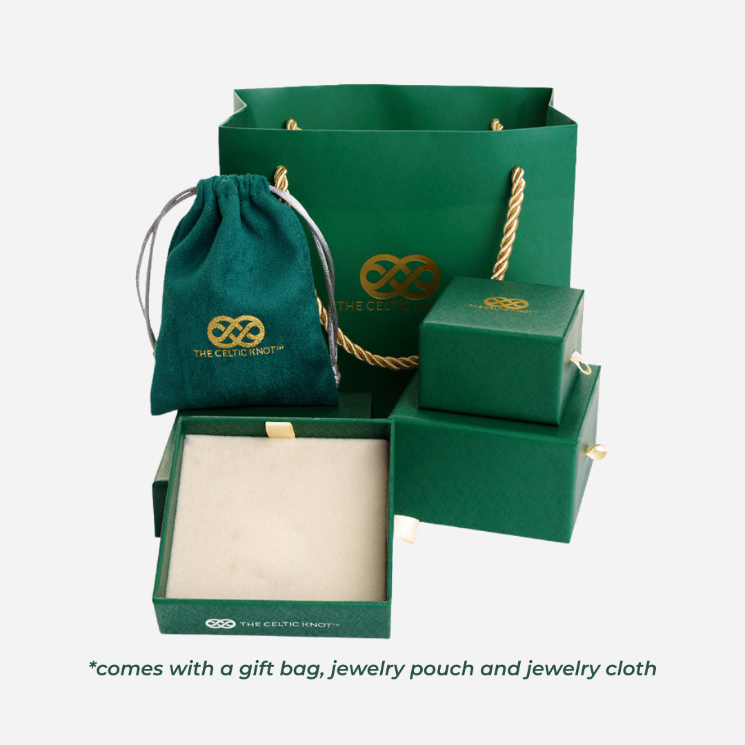 Celtic Knot 18K Emerald Earrings