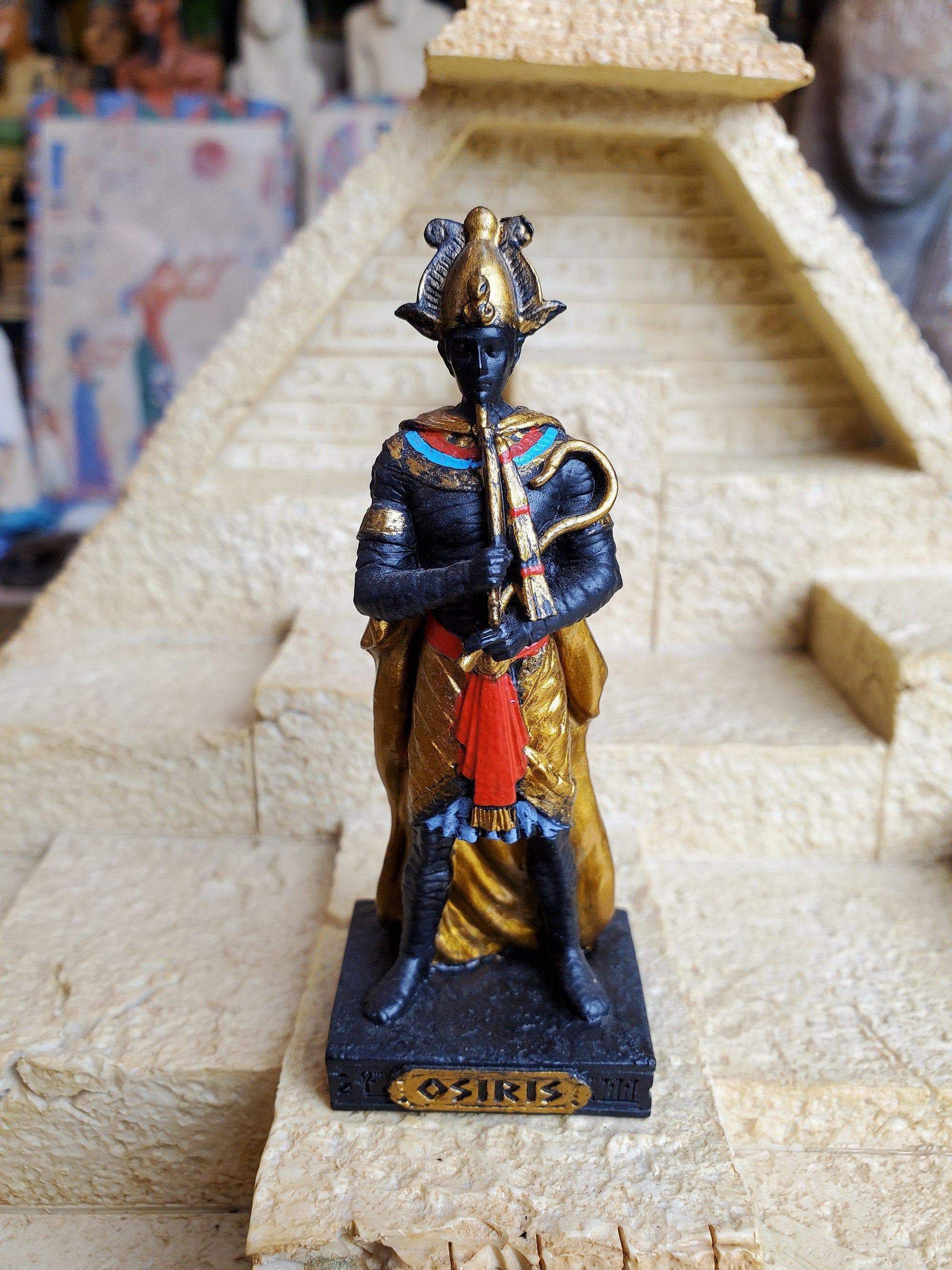 Ancient Egypt Vintage Hand-Painted Osiris Mini Altar Statue