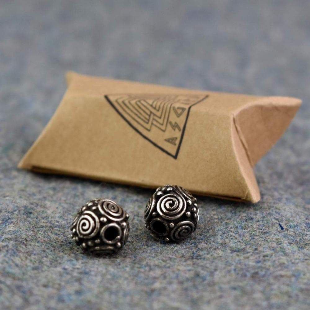 Vikings Spiral Granulated Pattern Pewter Bead
