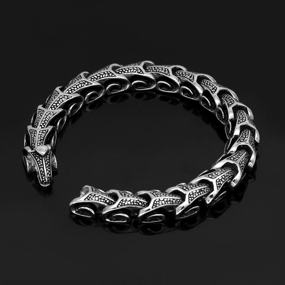 Chain & Link Bracelets Silver / 21cm Norse Men Viking Gothic Dragon Long Men Necklace Matte Black Stainless Steel Punk Vintage Link Chain Necklace For Men|Chain & Link Bracelets| Ancient Treasures Ancientreasures Viking Odin Thor Mjolnir Celtic Ancient Egypt Norse Norse Mythology