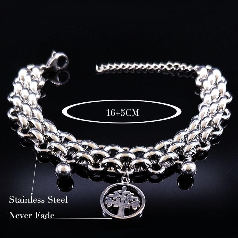 Chain & Link Bracelets Tree of Life Stainless Steel Bracelets for Women Silver Color Bracelet Jewelry Christmas Gift pulseras mujer moda 2021 B17792|pulsera mujer moda|pulseras mujertree of life bracelet Ancient Treasures Ancientreasures Viking Odin Thor Mjolnir Celtic Ancient Egypt Norse Norse Mythology