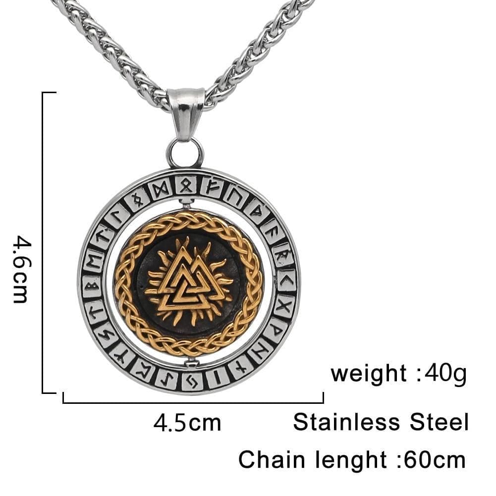 Chain Necklaces gold / 60cm Men Viking Vegvisir Necklace Stainless steel Nordic Valknut Roating Viking jewelry|Chain Necklaces| Ancient Treasures Ancientreasures Viking Odin Thor Mjolnir Celtic Ancient Egypt Norse Norse Mythology
