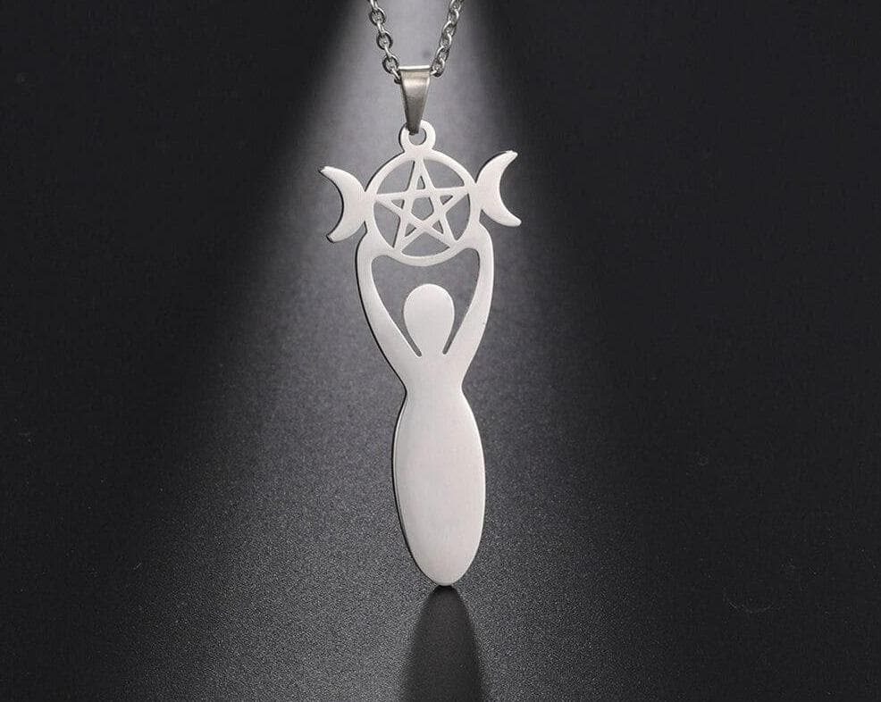 Chain Necklaces Steel Unift Triple Moon Goddess Pendant Necklace for Women Wicca Pentagram Magic Supernatural Amulet Necklace Stainless Steel Jewelry|Chain Necklaces| Ancient Treasures Ancientreasures Viking Odin Thor Mjolnir Celtic Ancient Egypt Norse Norse Mythology