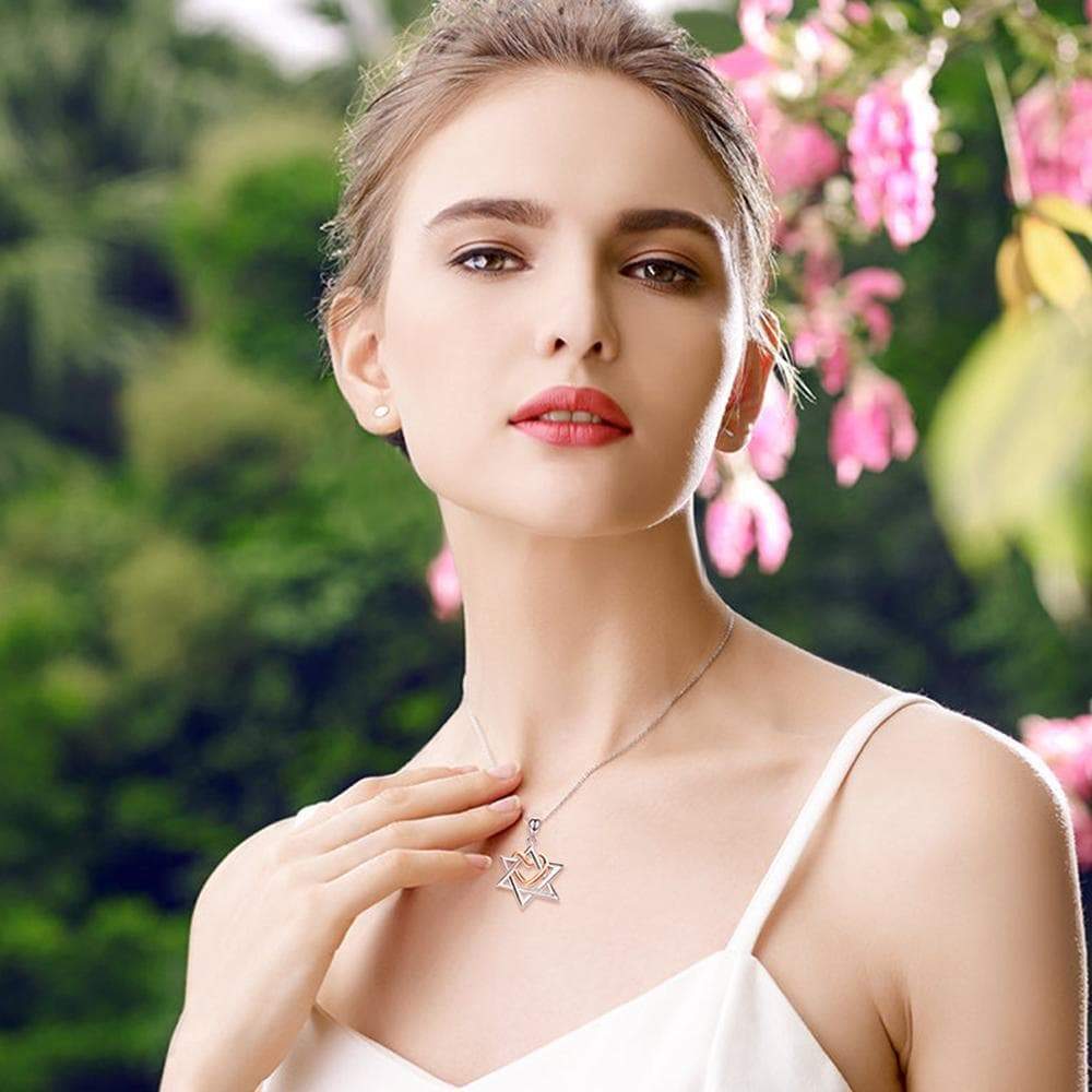 Chain Necklaces Xiaojing 925 Sterling Silver Star of David With Rose Gold Color Love Heart Pendants & Necklaces For Women Fashion Jewelry Gift|Chain Necklaces| Ancient Treasures Ancientreasures Viking Odin Thor Mjolnir Celtic Ancient Egypt Norse Norse Mythology