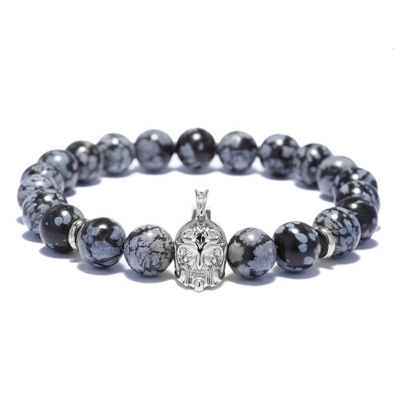 Gold Ancient Rome Warrior Helmet Beads Bracelet