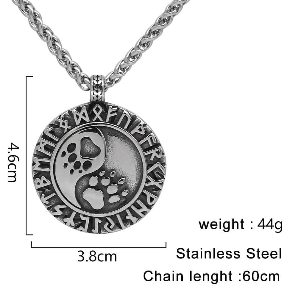 Necklaces Collier viking avec patte d'ours rune pour hommes, bijoux nordiques, cadeau pour hommes , Couleur de Métal - BSK-silver Ancient Treasures Ancientreasures Viking Odin Thor Mjolnir Celtic Ancient Egypt Norse Norse Mythology