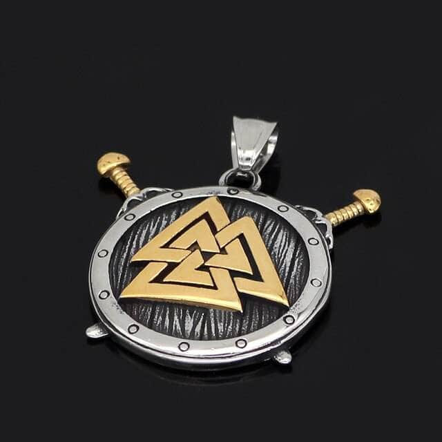 Pendant and Necklace Vikings Valknut and Sword Stainless Steel Necklace Ancient Treasures Ancientreasures Viking Odin Thor Mjolnir Celtic Ancient Egypt Norse Norse Mythology