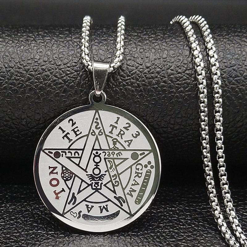 Pendant Necklaces 2021 Fashion Witchcraft Pentagram Stainless Steel Necklace Chain for Men Silver Color Necklace Jewelry collier homme N1163S02|Pendant Necklaces| Ancient Treasures Ancientreasures Viking Odin Thor Mjolnir Celtic Ancient Egypt Norse Norse Mythology