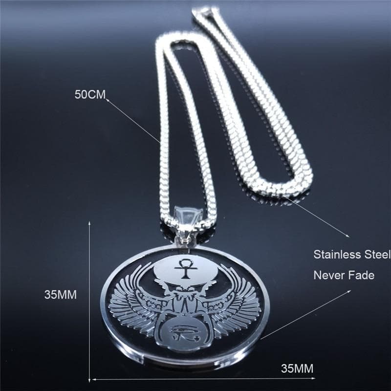 Pendant Necklaces 50cm BOX SR Egyptian Queen Egypt Nefertiti Pharaoh Ankh Scarab Stainless Steel Pendant Necklace Necklace Jewelry gargantilla N4003S02|Pendant Necklaces| Ancient Treasures Ancientreasures Viking Odin Thor Mjolnir Celtic Ancient Egypt Norse Norse Mythology