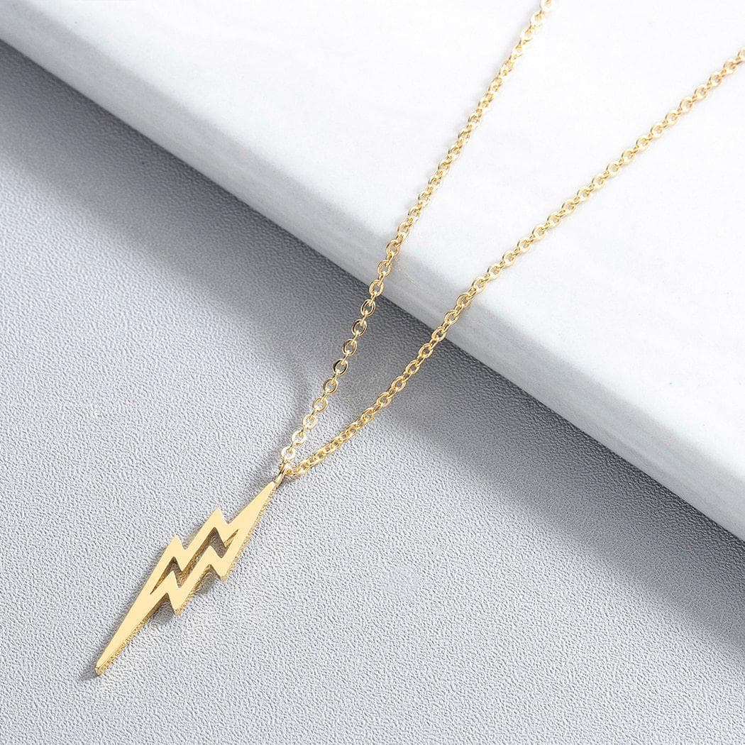 Ancient Greece Zeus Lighting Bolt Stainless Steel Necklace