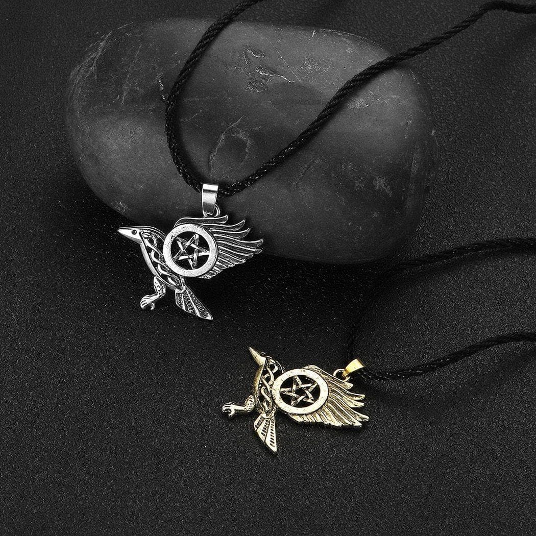 Pendant Necklaces Celtic Knot Raven Pentacle Pendant Necklace Women Star Pentagram Pagan Jewelry Wiccan Flying Raven Necklace Viking Jewelry|Pendant Necklaces| Ancient Treasures Ancientreasures Viking Odin Thor Mjolnir Celtic Ancient Egypt Norse Norse Mythology