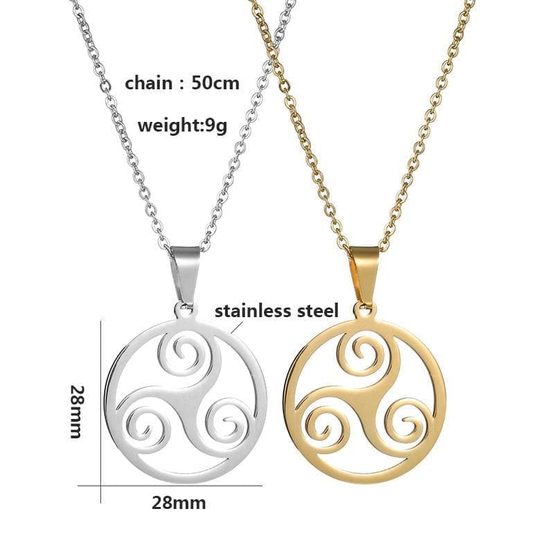 Pendant Necklaces ELSEMODE The Movie Teen Wolf Triskele Triskelion Inspired Pendant Necklace Gold Silver Color Stainless Steel Round Women Jewelry|Pendant Necklaces| Ancient Treasures Ancientreasures Viking Odin Thor Mjolnir Celtic Ancient Egypt Norse Norse Mythology