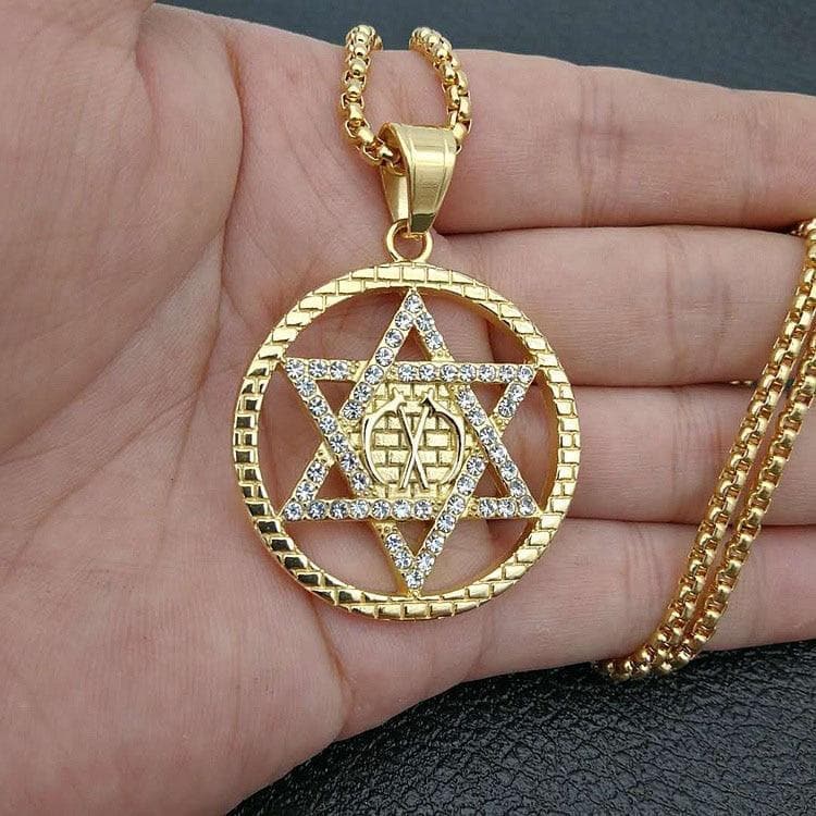Pendant Necklaces Geometric Hexagram Star of David Pendants Necklaces Gold Color Stainless Steel Hip Hop Rapper Bling Iced Out Rapper Jewelry|Pendant Necklaces| Ancient Treasures Ancientreasures Viking Odin Thor Mjolnir Celtic Ancient Egypt Norse Norse Mythology