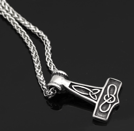 Pendant Necklaces Nordic Mjolnir with Goat Skull Pendant Necklace Ancient Treasures Ancientreasures Viking Odin Thor Mjolnir Celtic Ancient Egypt Norse Norse Mythology