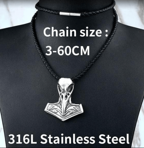 Pendant Necklaces Pendant With Rope Chain BEIER Norse Raven Viking pendant Necklace Crow Runes Thor Hammer Mjolnir Talisman Vintage Eagle Men Chain omen BP8 410|Pendant Necklaces| Ancient Treasures Ancientreasures Viking Odin Thor Mjolnir Celtic Ancient Egypt Norse Norse Mythology