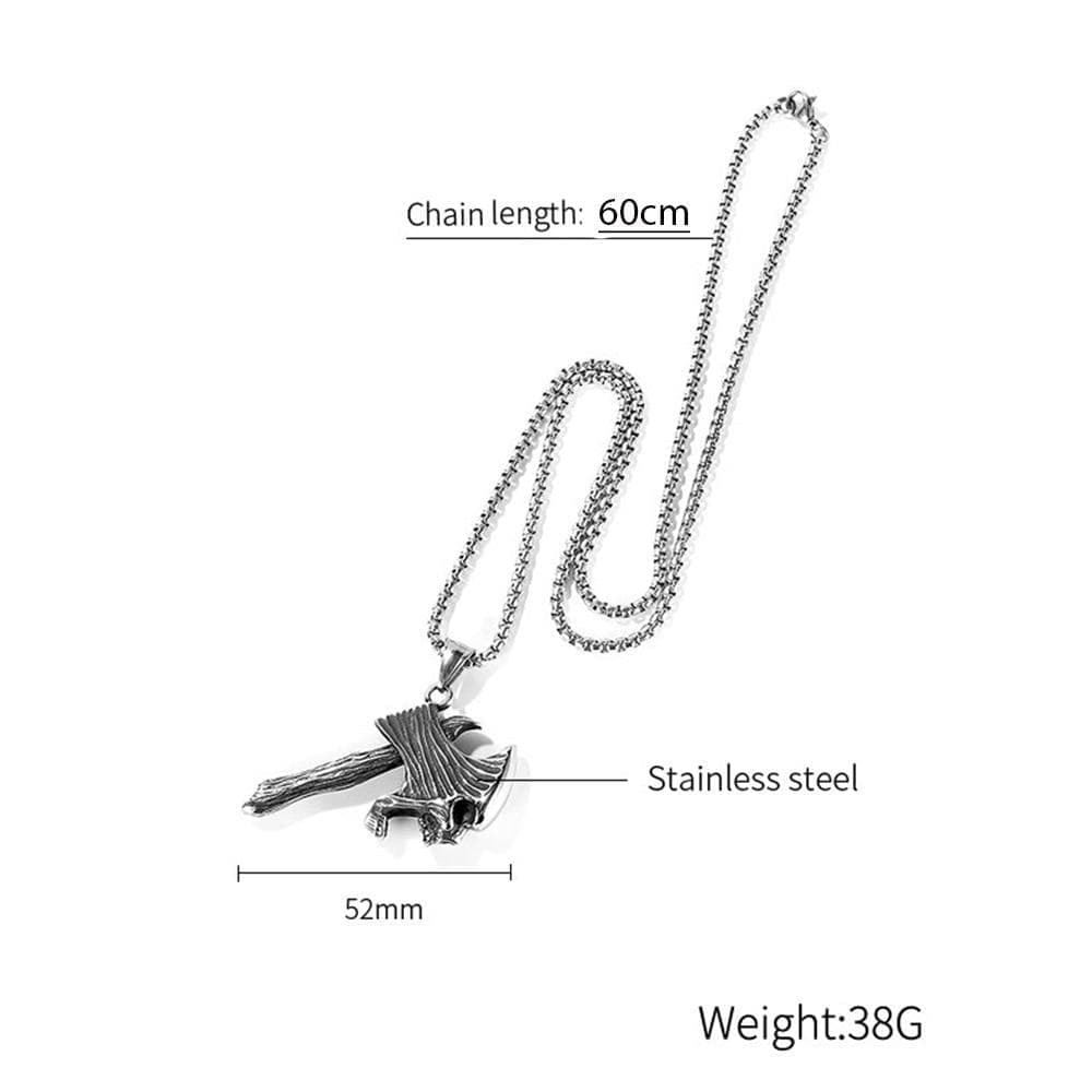 Pendant Necklaces Silver Stainless Steel Skull Tomahawk Pendant Necklace Vintage Axe Men's Viking Necklaces Jewelry Gift For Him|Pendant Necklaces| Ancient Treasures Ancientreasures Viking Odin Thor Mjolnir Celtic Ancient Egypt Norse Norse Mythology