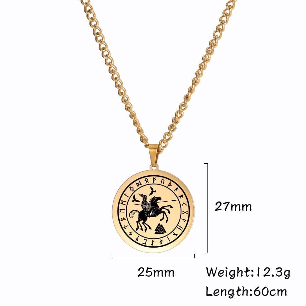 Pendant Necklaces Viking Valknut Rune Bird Horse Stainless Steel Necklace Ancient Treasures Ancientreasures Viking Odin Thor Mjolnir Celtic Ancient Egypt Norse Norse Mythology