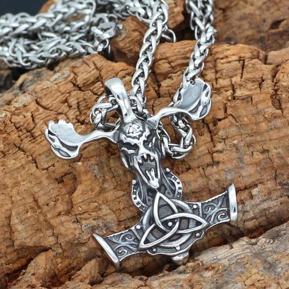 Pendant Necklaces Vikings Hammer Thor Stainless Steel Necklace Ancient Treasures Ancientreasures Viking Odin Thor Mjolnir Celtic Ancient Egypt Norse Norse Mythology