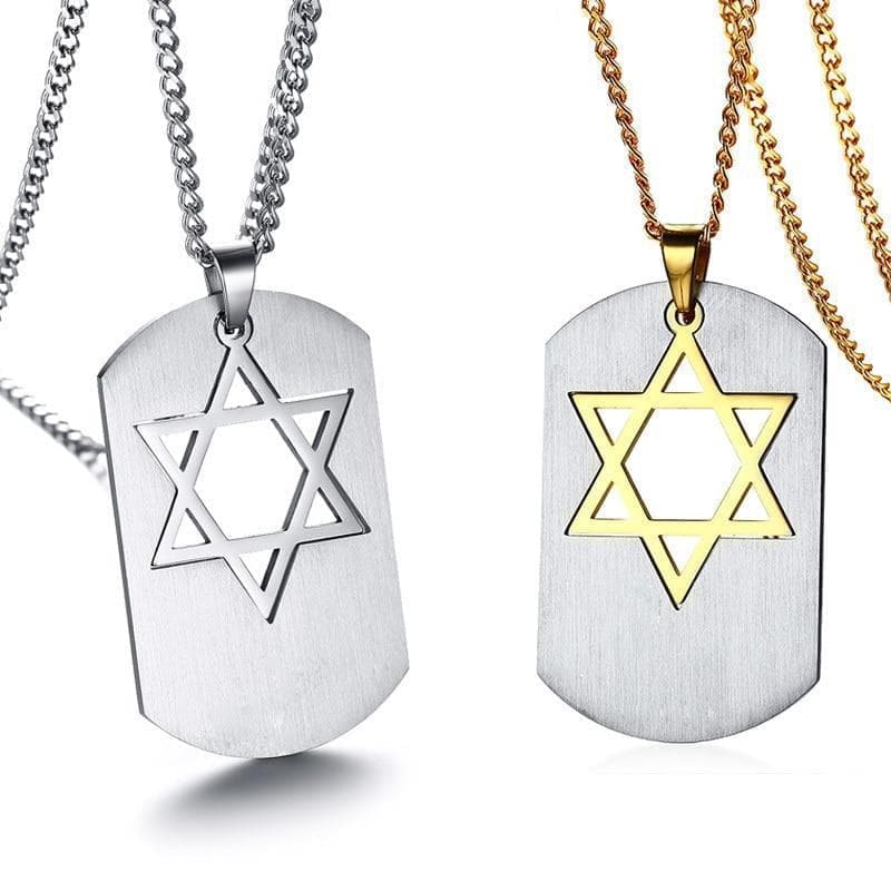 Pendant Necklaces Vnox Detachable Star of David Pendant Necklace Stainless Steel Metal Gold|star of david pendant|star of david24" chain Ancient Treasures Ancientreasures Viking Odin Thor Mjolnir Celtic Ancient Egypt Norse Norse Mythology