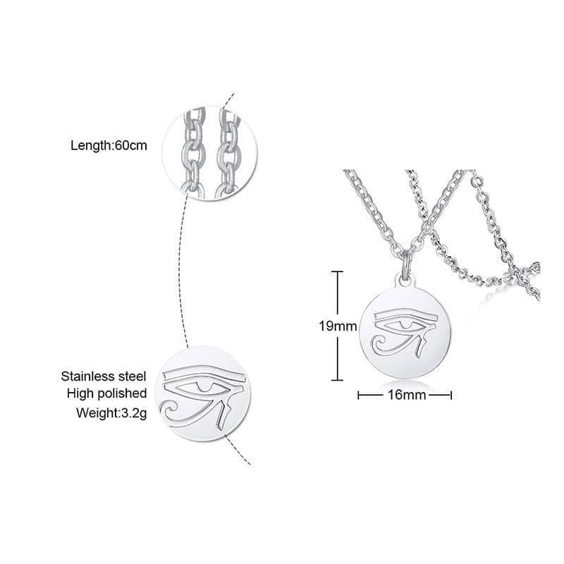 Pendant Necklaces Vnox Mens The Eye of Horus Necklaces Stainless Steel Round Coin Pendant for Woman Collar Jewelry Free Chain 24"|Pendant Necklaces| Ancient Treasures Ancientreasures Viking Odin Thor Mjolnir Celtic Ancient Egypt Norse Norse Mythology