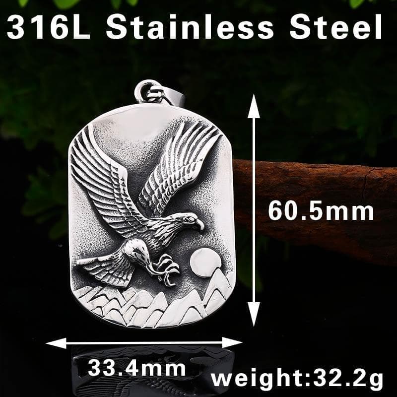 Pendants Beier 316L stainless steel Classic Animal Men's Pendant Eagle Chasing Pendant Necklace LLLHP104P|Pendants| Ancient Treasures Ancientreasures Viking Odin Thor Mjolnir Celtic Ancient Egypt Norse Norse Mythology