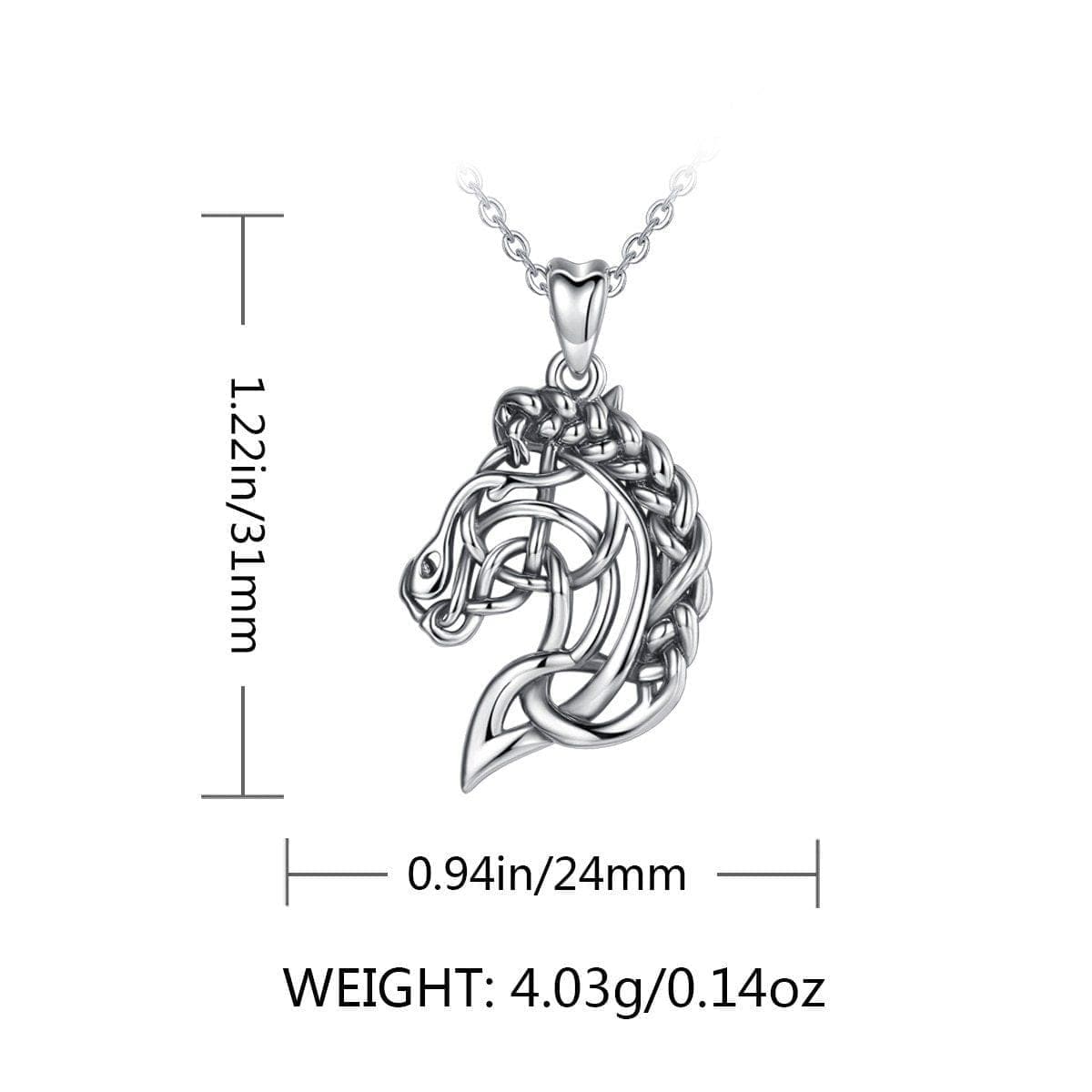 Pendants Eudora 925 Sterling Silver Horse Necklace Pendant Celtics Knot Spirit Horse Head Necklace Equestrian Jewelry Animal Series D424|Pendants| Ancient Treasures Ancientreasures Viking Odin Thor Mjolnir Celtic Ancient Egypt Norse Norse Mythology