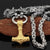 Pendants & Necklaces Massive Stainless Steel Wolf King Chain with Gold Mjolnir