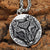 Vikings Runes Wolf Disc Pendant Necklace