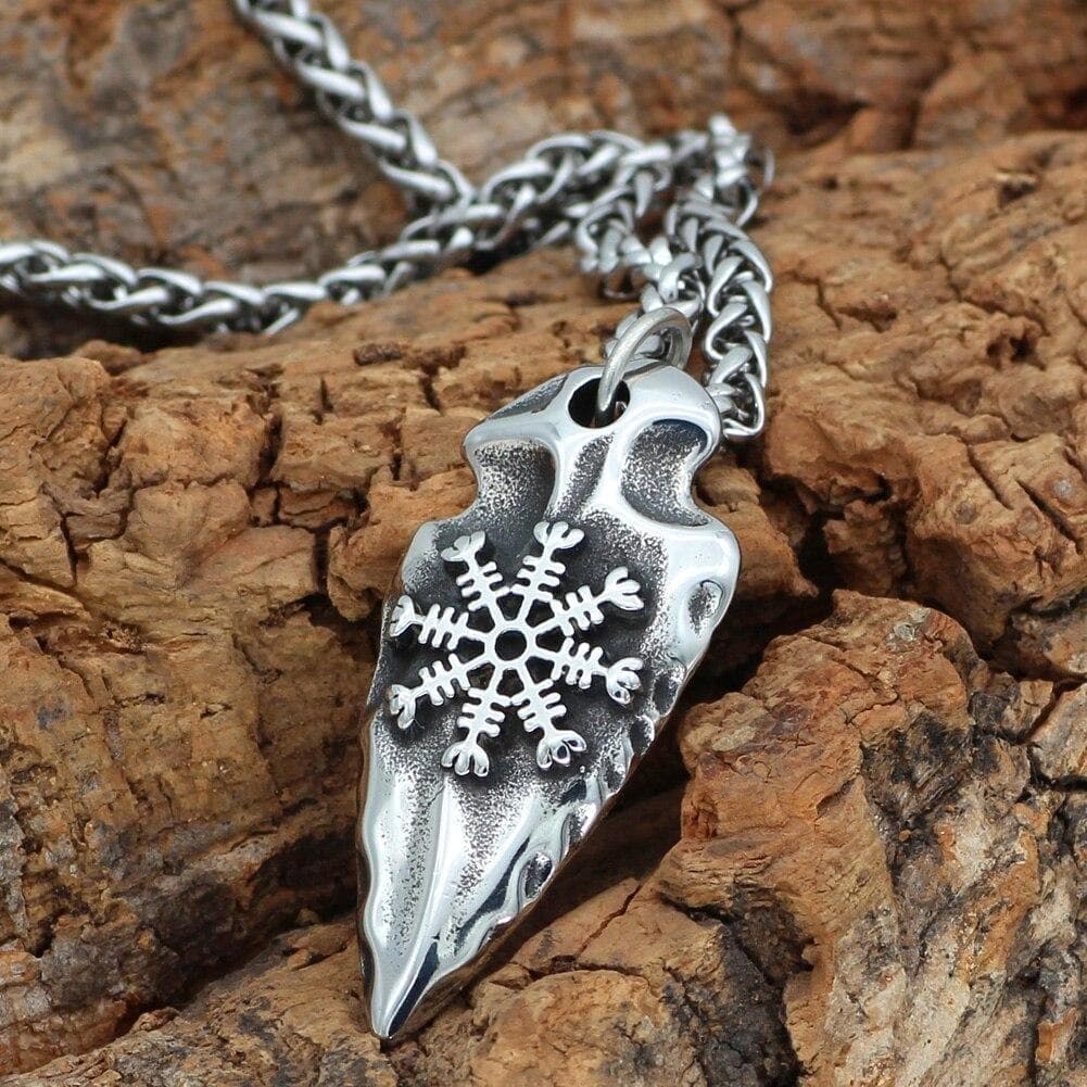 Pendants & Necklaces Pendant and Necklace Viking Gungnir with Helm of Awe Stainless Steel Pendant & necklace Ancient Treasures Ancientreasures Viking Odin Thor Mjolnir Celtic Ancient Egypt Norse Norse Mythology