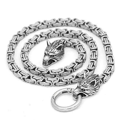 Pendants & Necklaces Stainless Steel Wolf Head King Chain Ancient Treasures Ancientreasures Viking Odin Thor Mjolnir Celtic Ancient Egypt Norse Norse Mythology