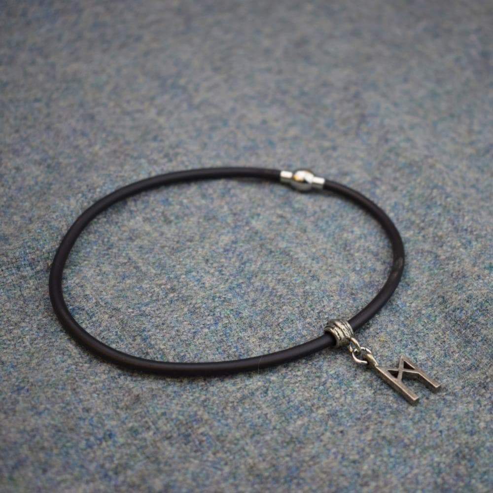 Viking Norse Mannaz Runic Alphabet Choker Necklace