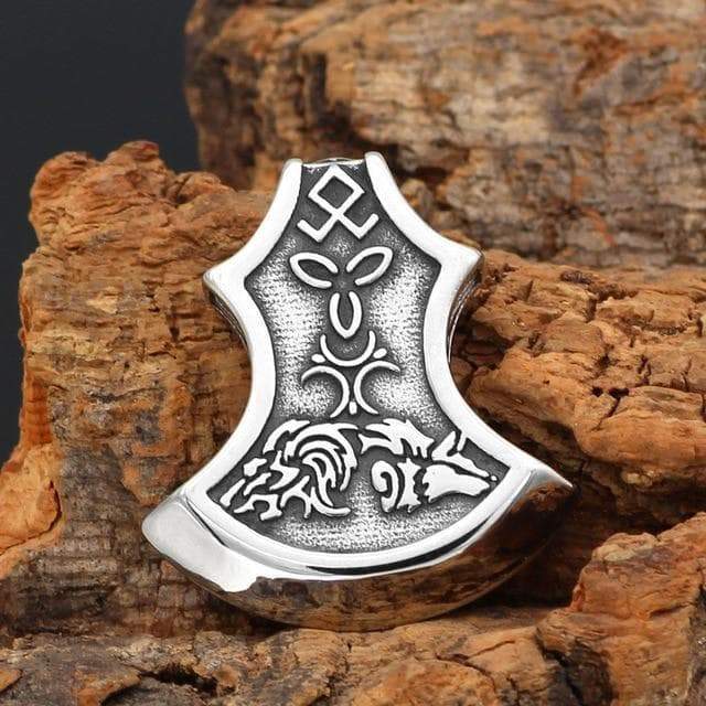 Pendants & Necklaces Viking Wolf Fenrir Norse Axe Pendant & Necklace Ancient Treasures Ancientreasures Viking Odin Thor Mjolnir Celtic Ancient Egypt Norse Norse Mythology