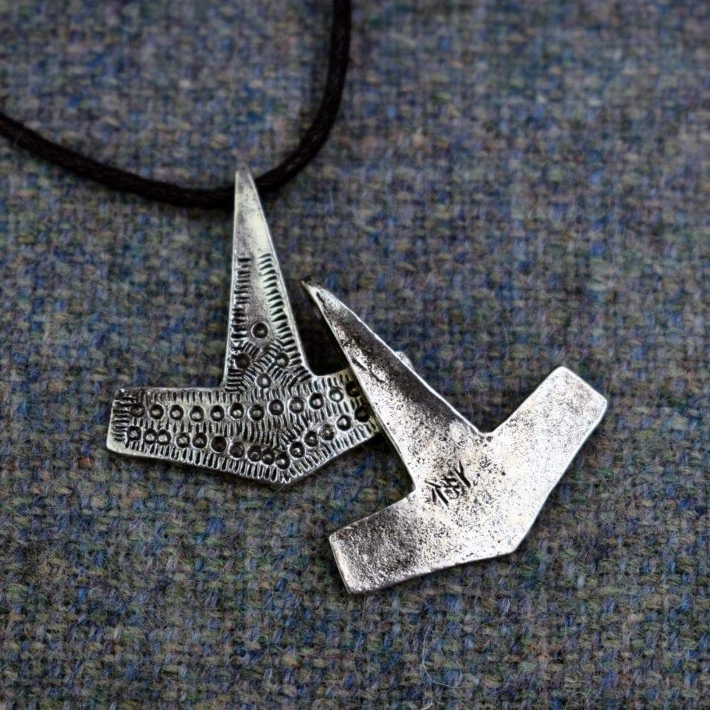 Vikings Hammered Flat Thor's Hammer Pewter Pendant