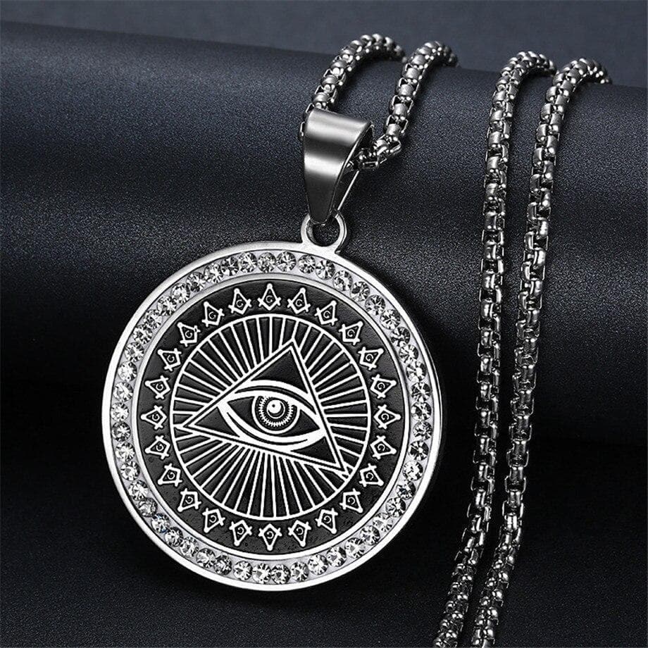 Pendants Steel Ancient Egypt Eye of Providence Stainless Steel Necklace Ancient Treasures Ancientreasures Viking Odin Thor Mjolnir Celtic Ancient Egypt Norse Norse Mythology