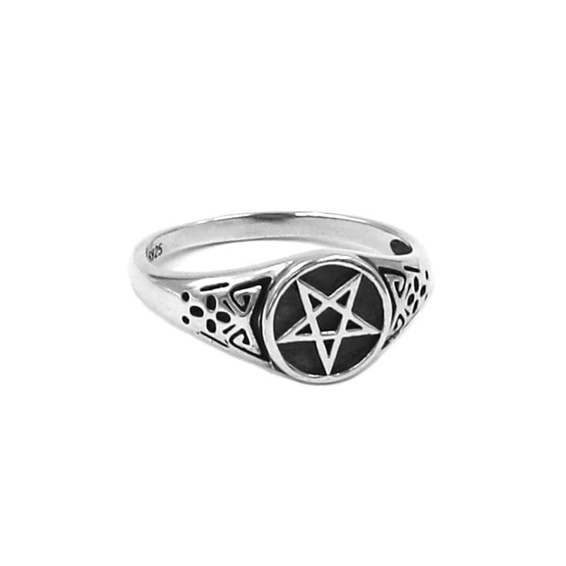 Rings 6 Wiccan Pentagram S925 Sterling Silver Ring Ancient Treasures Ancientreasures Viking Odin Thor Mjolnir Celtic Ancient Egypt Norse Norse Mythology