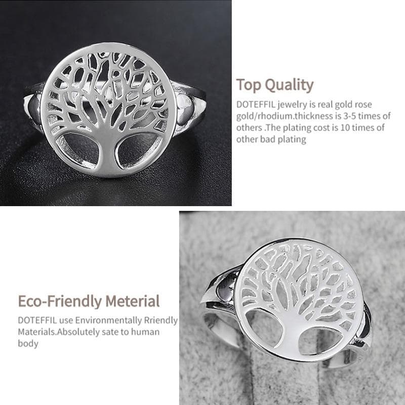 Rings DOTEFFIL 925 Sterling Silver Trees Ring Round For Women Fashion Wedding Engagement Party Gift Charm Jewelry|Rings| Ancient Treasures Ancientreasures Viking Odin Thor Mjolnir Celtic Ancient Egypt Norse Norse Mythology