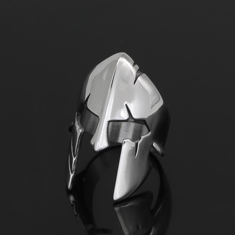 Rings Men Helmet Vintage Minimalism Spartan Warrior Stainless Steel Ring|Rings| Ancient Treasures Ancientreasures Viking Odin Thor Mjolnir Celtic Ancient Egypt Norse Norse Mythology