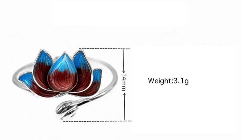 Rings Resizable / Silver Color Luxury Blue Red Lotus Flower Big Adjustable Silver Color Rings For Women Fashion Dainty Finger Jewelry Gifts SR2280|Rings| Ancient Treasures Ancientreasures Viking Odin Thor Mjolnir Celtic Ancient Egypt Norse Norse Mythology