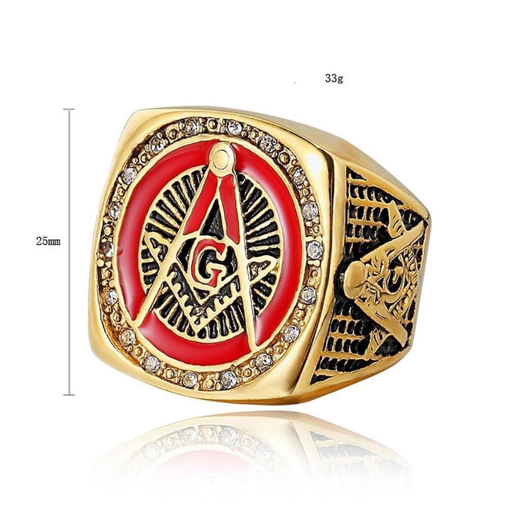 Rings Stainless Steel Gold Vintage Red Masonic Sign Rings Jewelry For Men Size 7 13|Rings| Ancient Treasures Ancientreasures Viking Odin Thor Mjolnir Celtic Ancient Egypt Norse Norse Mythology