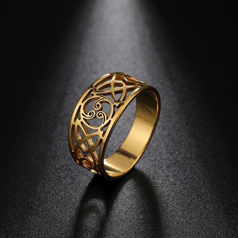 Rings Unift Vintage Hollow Irish Celtic Knot Ring Stainless Steel Nordic Jewelry For Men Women Supernatural Amulet Accessories Gift|Rings| Ancient Treasures Ancientreasures Viking Odin Thor Mjolnir Celtic Ancient Egypt Norse Norse Mythology