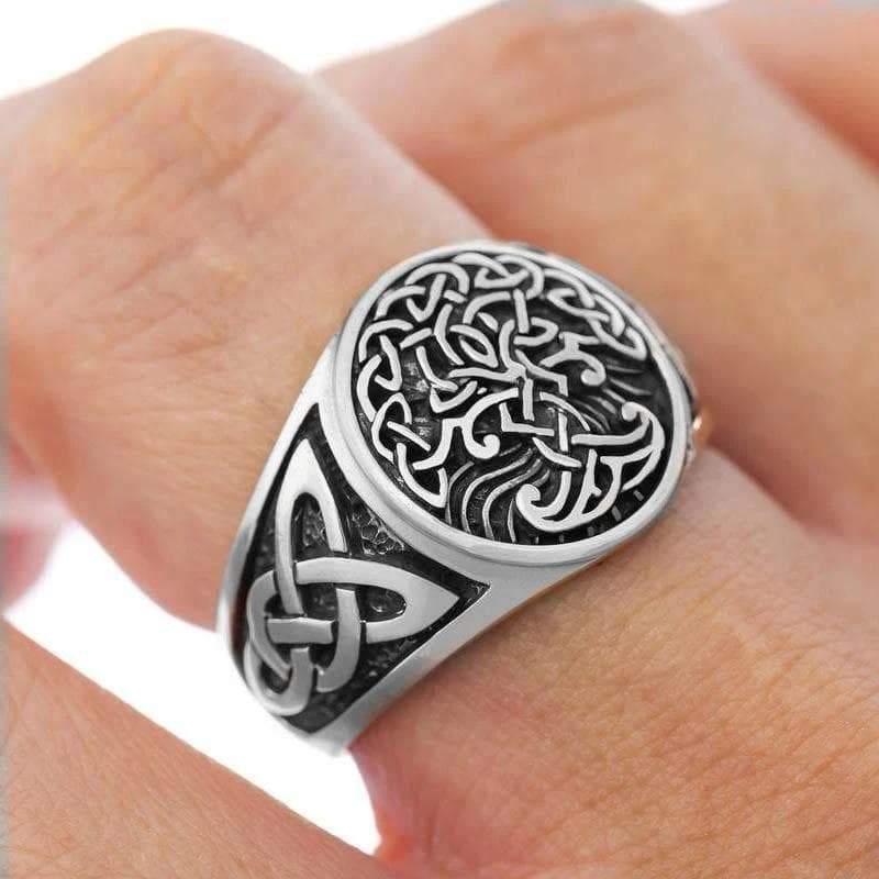 Rings Viking Yggdrasil Tree of Life Knotwork Celtic Ring Stainless Steel Ancient Treasures Ancientreasures Viking Odin Thor Mjolnir Celtic Ancient Egypt Norse Norse Mythology