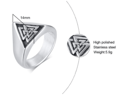Rings Vnox Vintage Ancient Viking Rings for Men Three Interlocked Triangles anel masculino Scandinavian Wikinger Norse Jewelry|Rings| Ancient Treasures Ancientreasures Viking Odin Thor Mjolnir Celtic Ancient Egypt Norse Norse Mythology