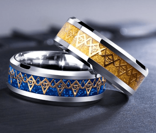 Wedding Bands ELSEMODE Fashion 316L Stainless Steel Masonic Rings 8 MM Width For Men Women Gold Silver Color Black Charms Lovers Drop Shipping|Wedding Bands| Ancient Treasures Ancientreasures Viking Odin Thor Mjolnir Celtic Ancient Egypt Norse Norse Mythology