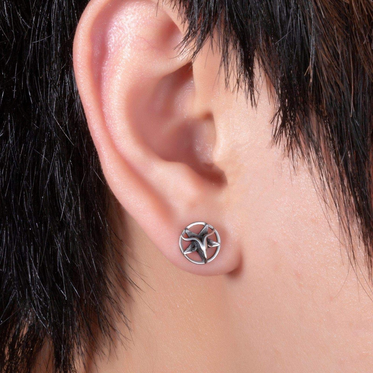 Wiccan Horned God Inverted Pentagram Stud Earrings Ancient Treasures Ancientreasures Viking Odin Thor Mjolnir Celtic Ancient Egypt Norse Norse Mythology