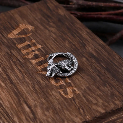 Viking Odin Wolf Head Earrings