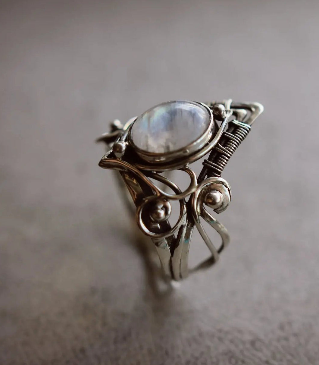 Vintage Tibetan Moonstone Ring