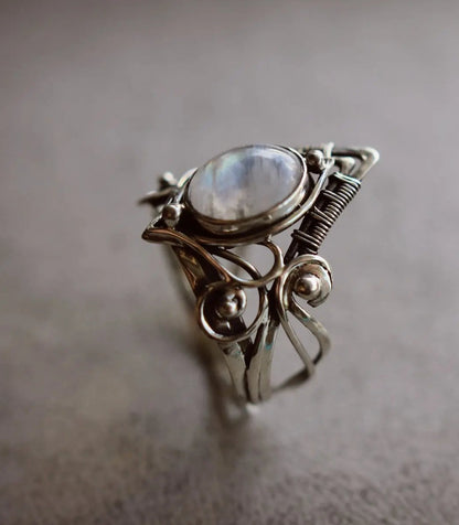 Vintage Tibetan Moonstone Ring